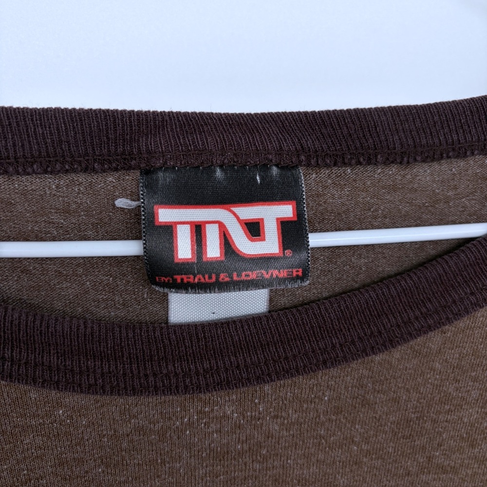Y2K 2005 TR Brands Mr. Owl How Many Licks Tootsie Pop Ringer T Shirt Brown XXL‎ - Picture 5 of 7